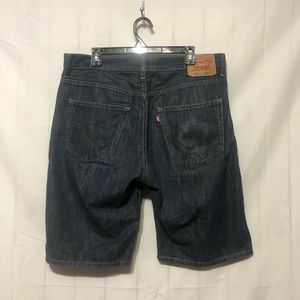 Levis 569 Blue Jean Shorts Mens 36 Loose Fit Dark Wash Denim